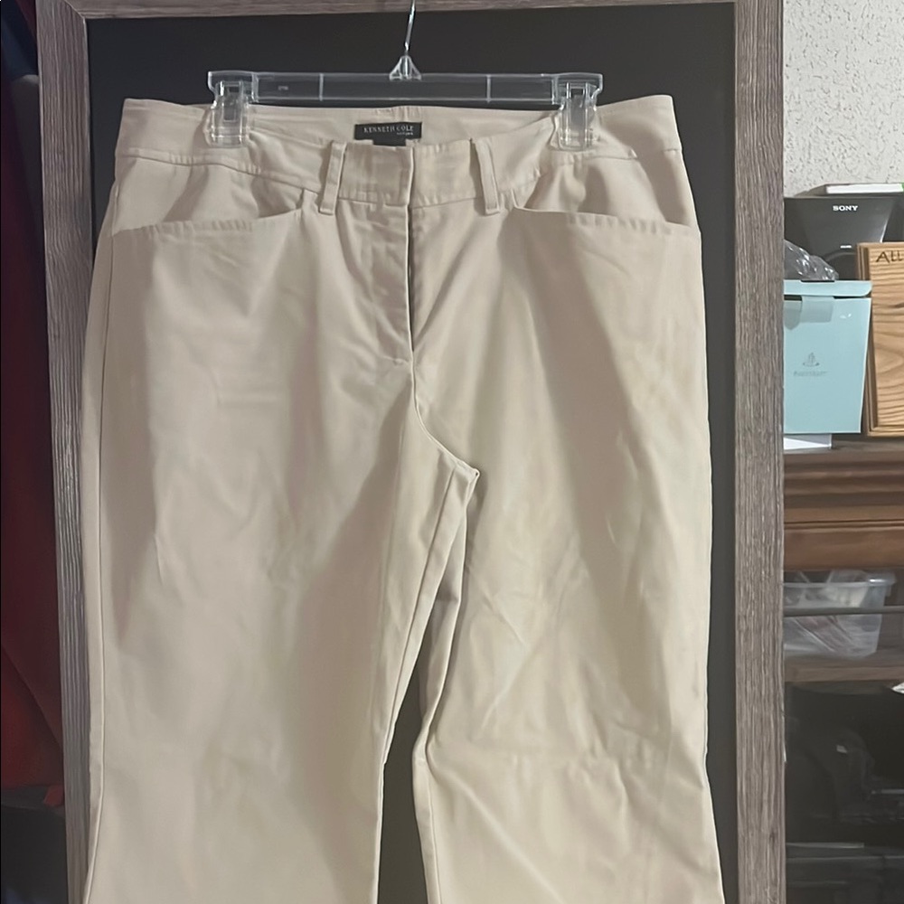 Kenneth Cole New York Cream Straight Leg Pants Versatile Style
